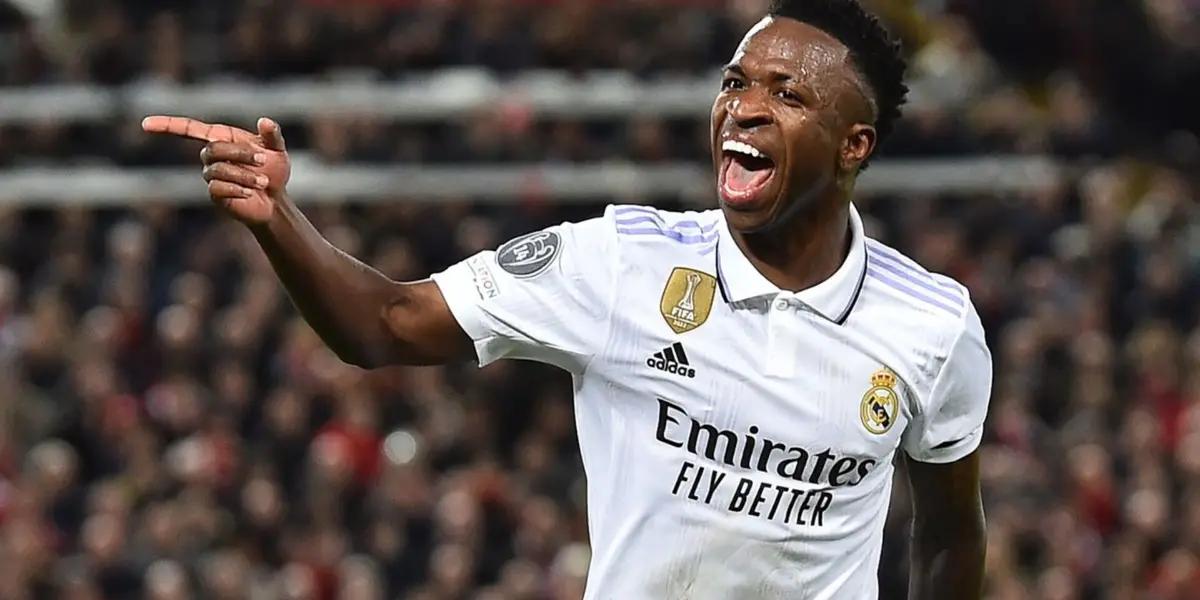 Vinicius celebrando un gol con el Real Madrid