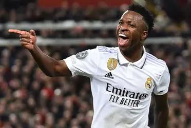 Vinicius celebrando un gol con el Real Madrid