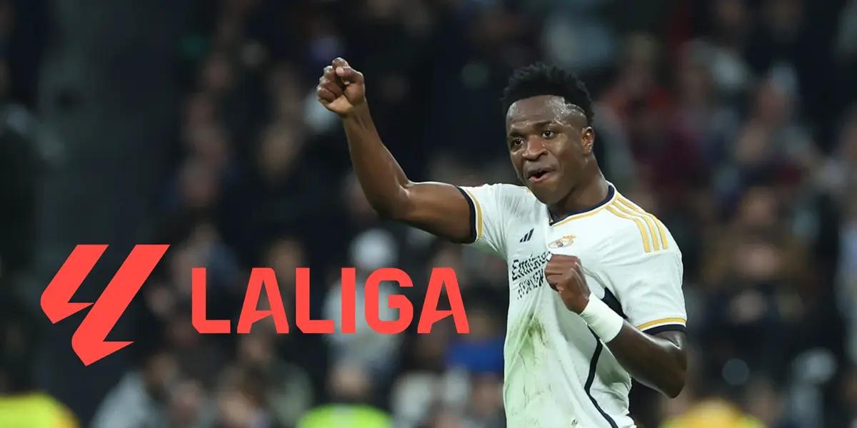 Vinicius celebrando un gol con el Real Madrid
