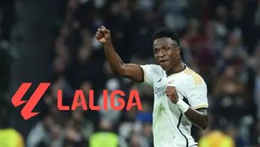 Vinicius celebrando un gol con el Real Madrid