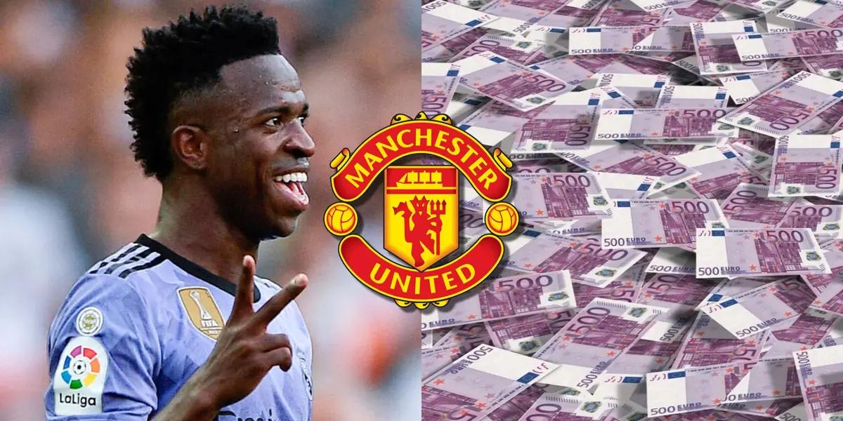 Vinicius encendió la alarma con una posible salida y este dinero pagaría Manchester United por el