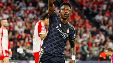 Vinicius festejando su tanto ante Bayern Múnich.