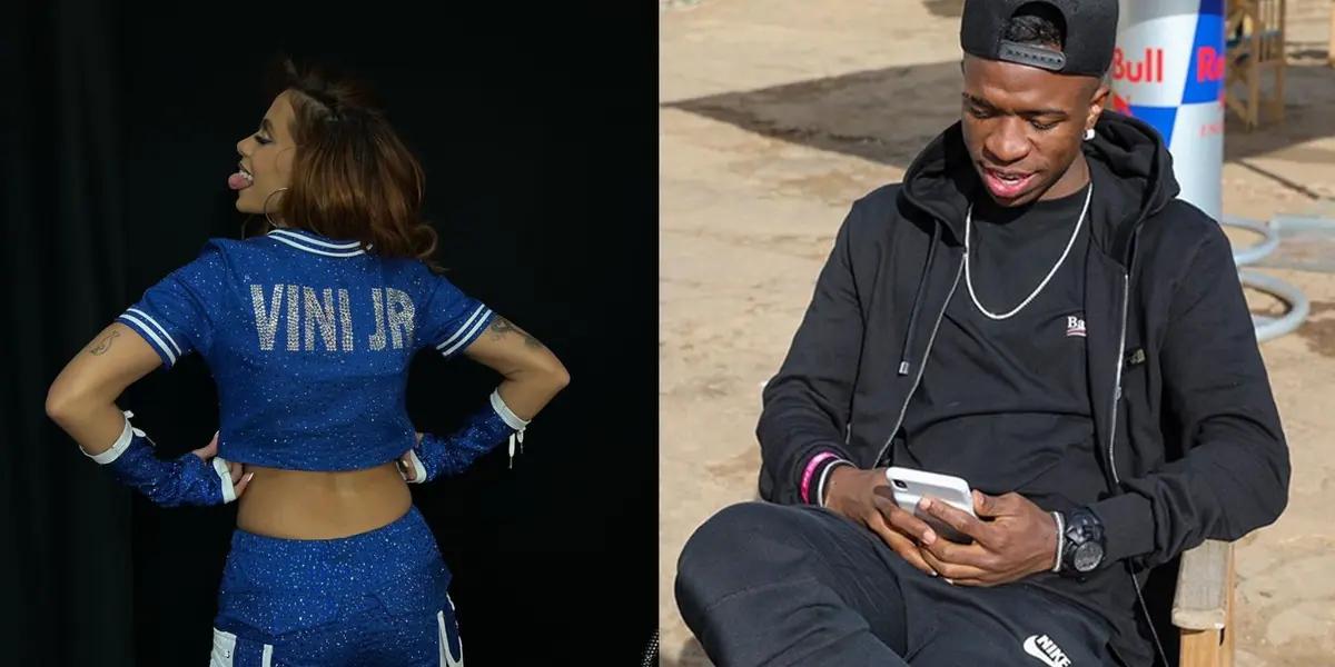 Vinicius Jr reaccionó de esta manera tras el gesto que tuvo Anitta con el delantero en la final de la Champions League