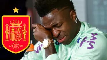 Vinicius Junior no aguantó y lloró en conferencia de prensa, en la previa del partido entre España y Brasil