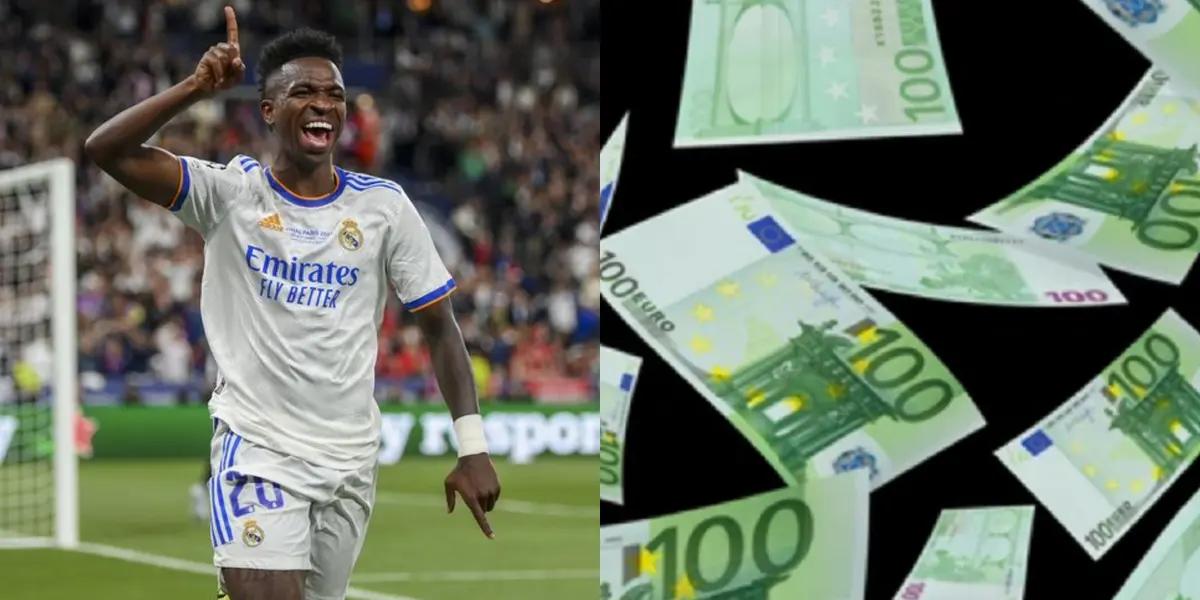 Vinicius Junior rechazó varios ofrecimientos para seguir en el Real Madrid Club de Fútbol y ahora gana un total de 10 millones de euros por temporada.