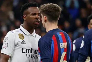 Vinicius Junior se pasó de revoluciones ante Gavi y una cámara captó el momento de una agresión en el Real Madrid vs FC Barcelona