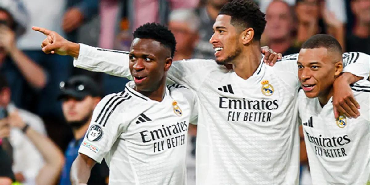 Vinicius, Mbappé y Bellingham. Foto: redes de Real Madrid.