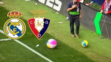 Vinicius sufrió un vacile de los aficionados del Osasuna, le tiraron balones de playa en referencia a el balón de oro que perdió