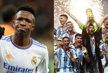 Vinicius vive un momento fenomenal y tuvo un gesto con su delantero argentino favorito