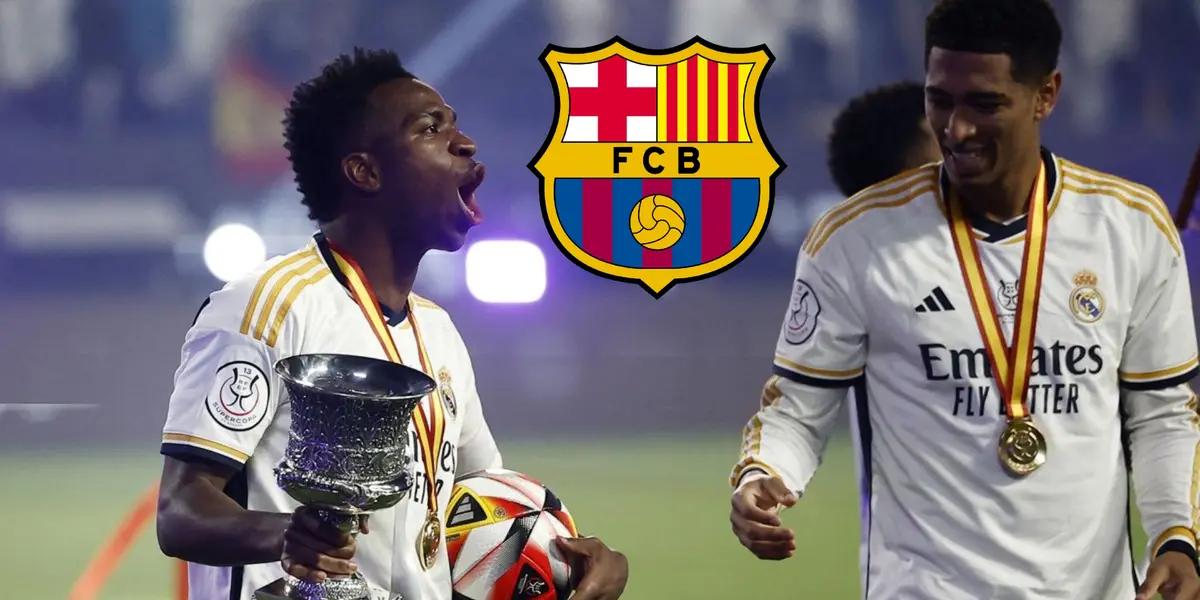 Vinicius y Bellingham celebrando la Supercopa