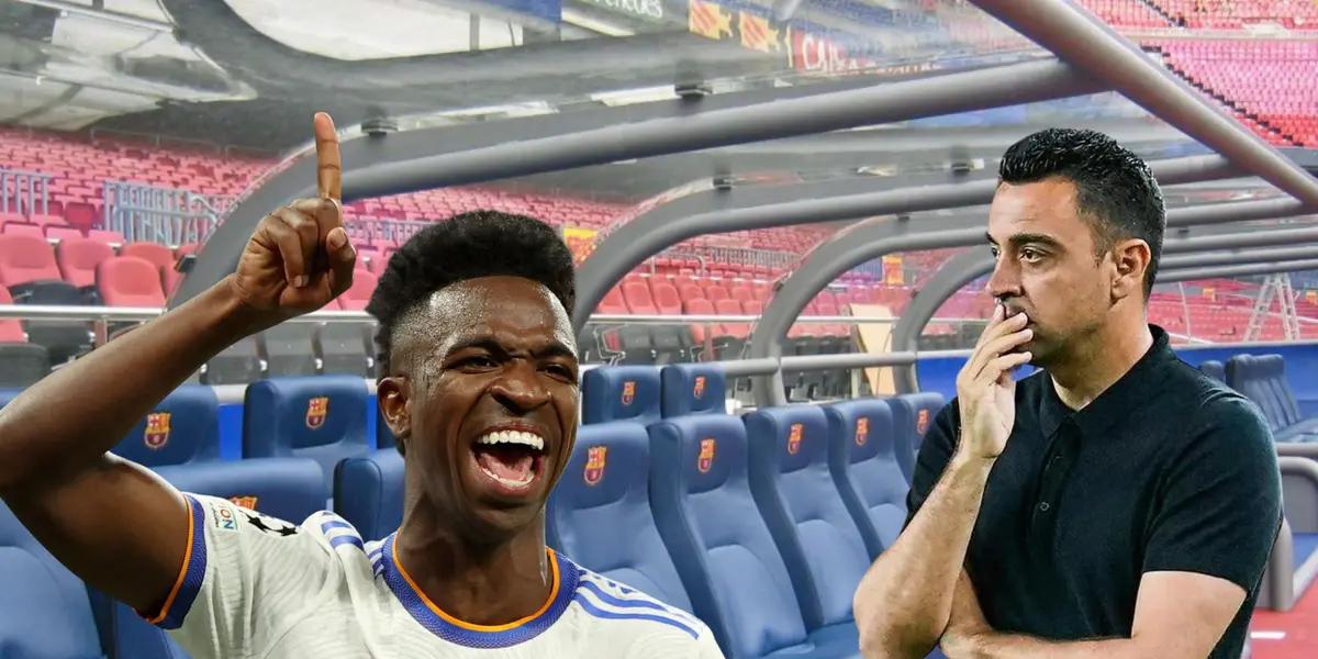 Vinicus celebrando, Xavi preocupado