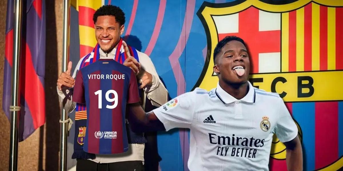 Vítor Roque ya llegó al FC Barcelona, mientras Endrick está a las puertas de jugar para el Real Madrid