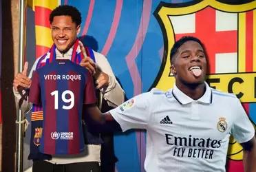 Vítor Roque ya llegó al FC Barcelona, mientras Endrick está a las puertas de jugar para el Real Madrid