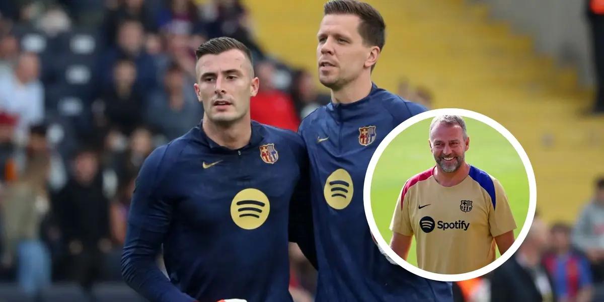 Wojciech Szczęsny - Iñaki Peña - Hansi Flick (Foto: X)