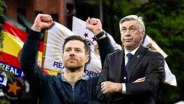 Xabi Alonso y Carlo Ancelotti, entrenadores de Bayer Leverkusen y Real Madrid
