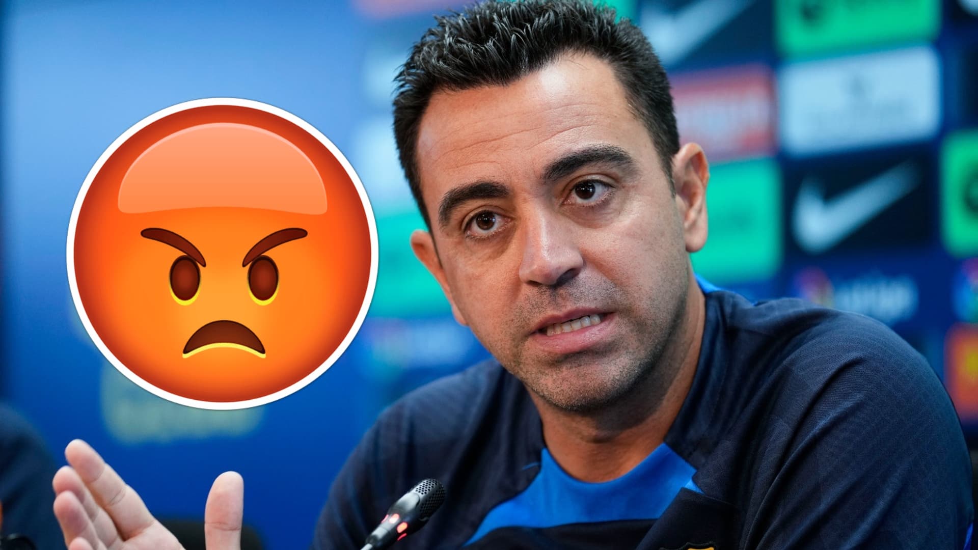 Xavi en rueda de prensa