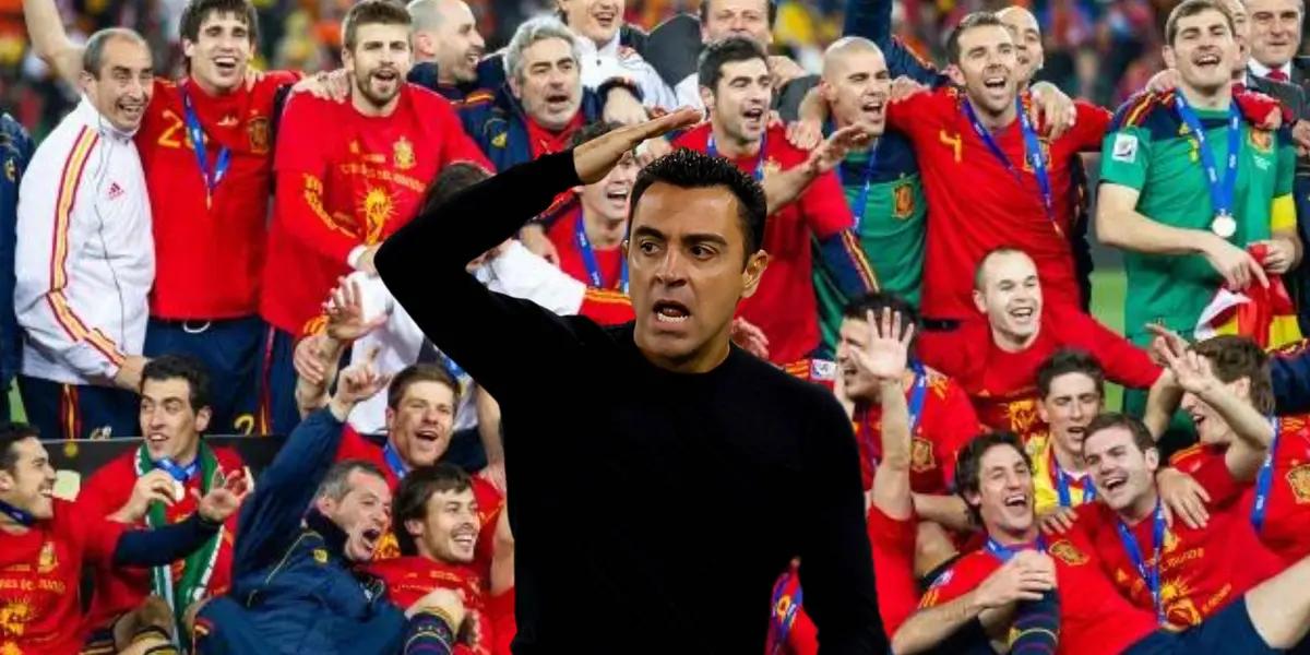 xavi enojado, españa campeon del mundo