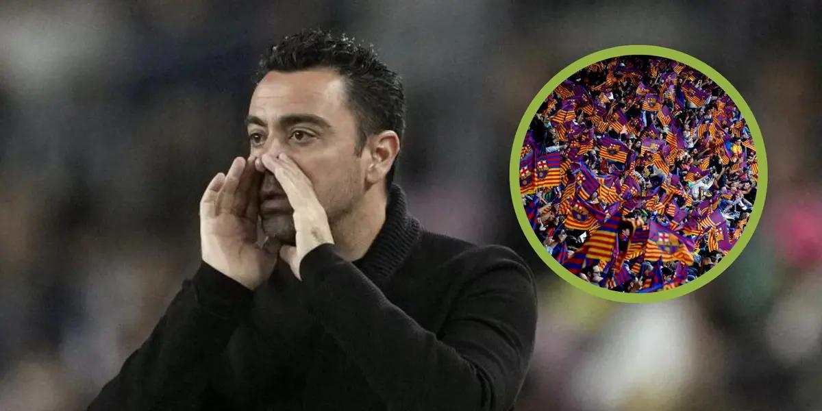 Xavi gritando como DT del Barcelona.