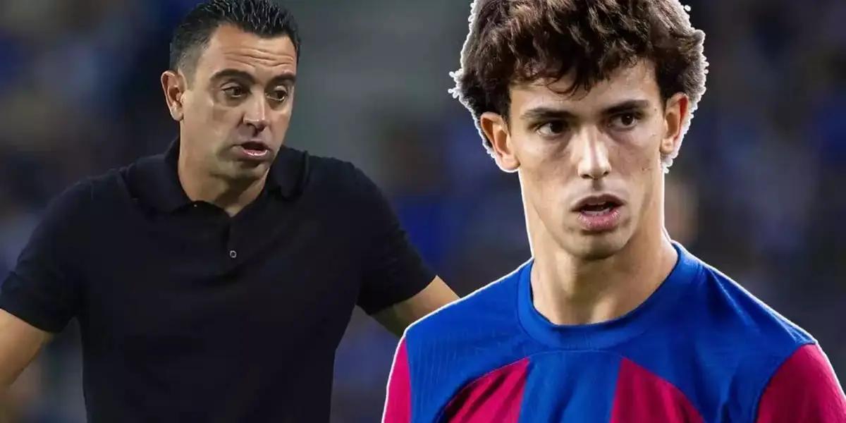 Xavi Hernández con Joao Félix, del FC Barcelona