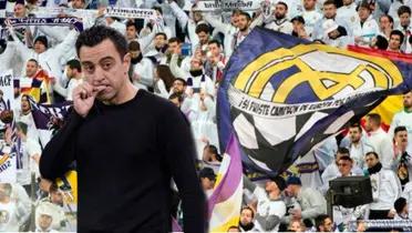 Xavi Hernández, entrenador del FC Barcelona, e hinchas del Real Madrid