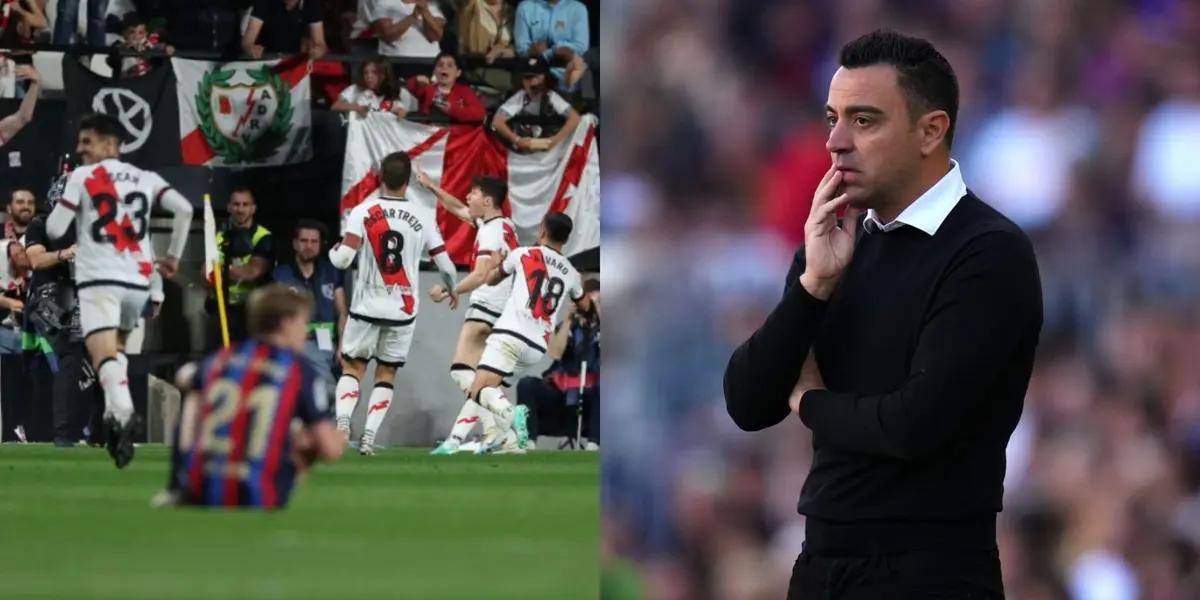 Xavi Hernández no pudo creer que nuevamente se les. escapara los tres puntos ante Rayo Vallecano y así reaccionó