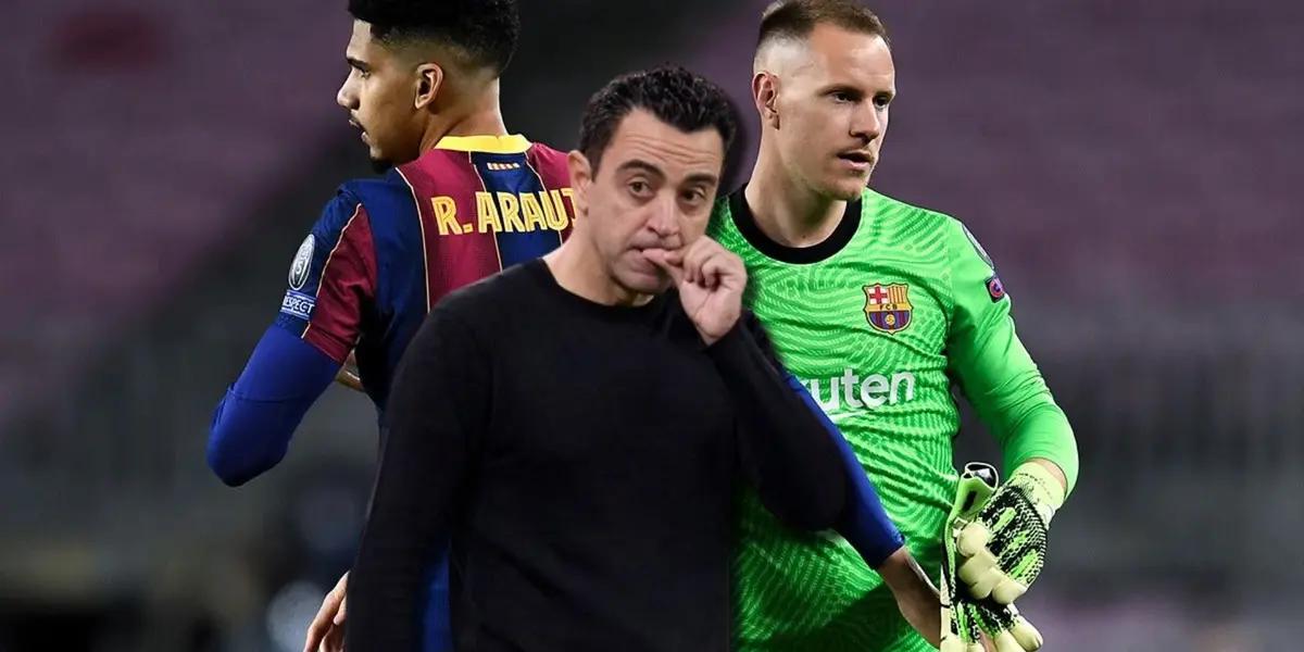 Xavi Hernández, Ronald Araújo y Ter Stegen, del FC Barcelona