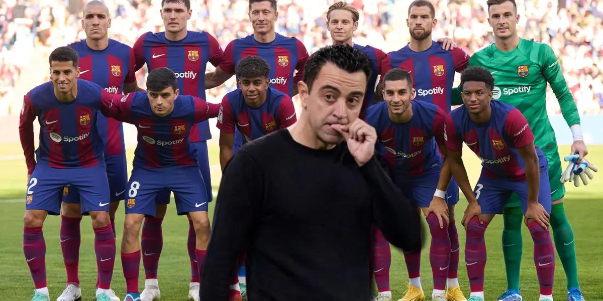 Xavi Hernández y jugadores del FC Barcelona