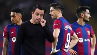 Xavi Hernández y jugadores del FC Barcelona