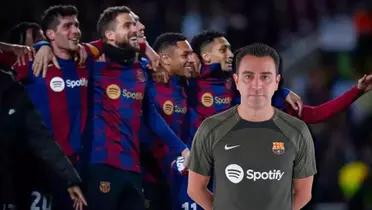 Xavi Hernández y jugadores del FC Barcelona
