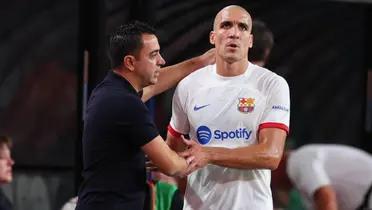Xavi Hernández y Oriol Romeu, del FC Barcelona