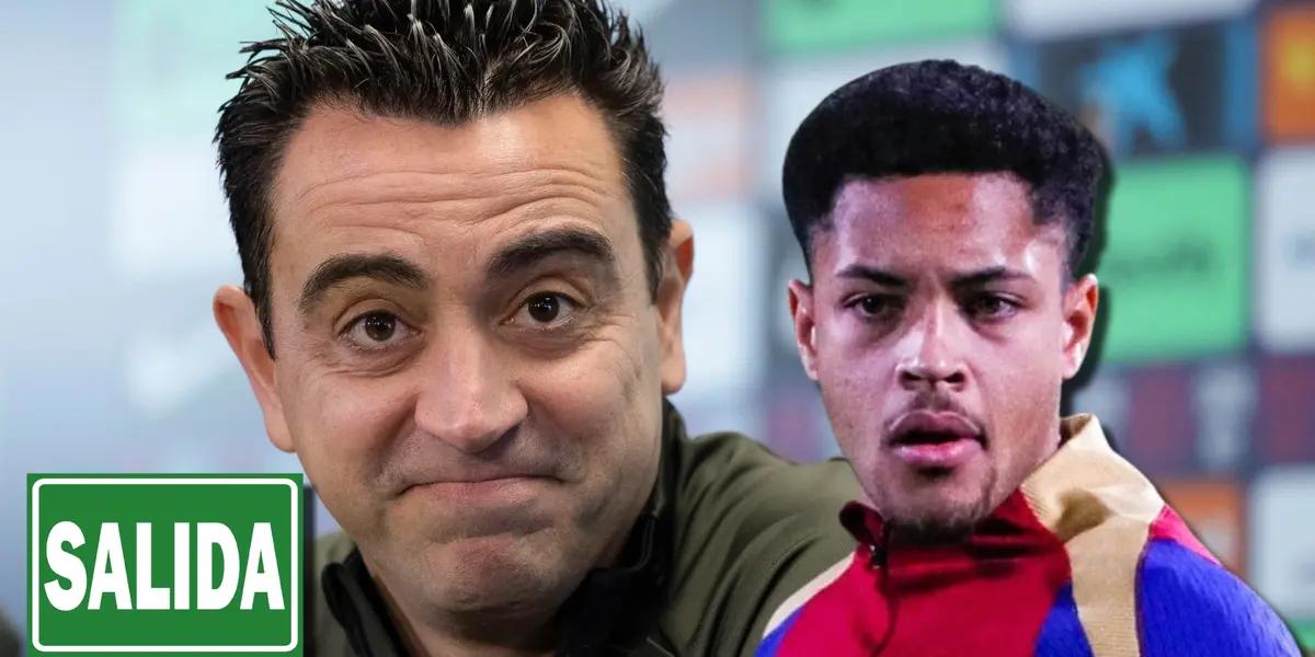 Xavi Hernández y Vítor Roque, del FC Barcelona