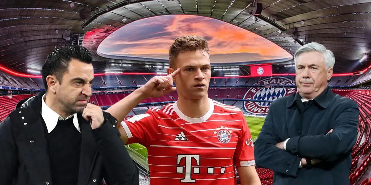 Xavi, Kimmich y Ancelotti, fondo Alianz Arena