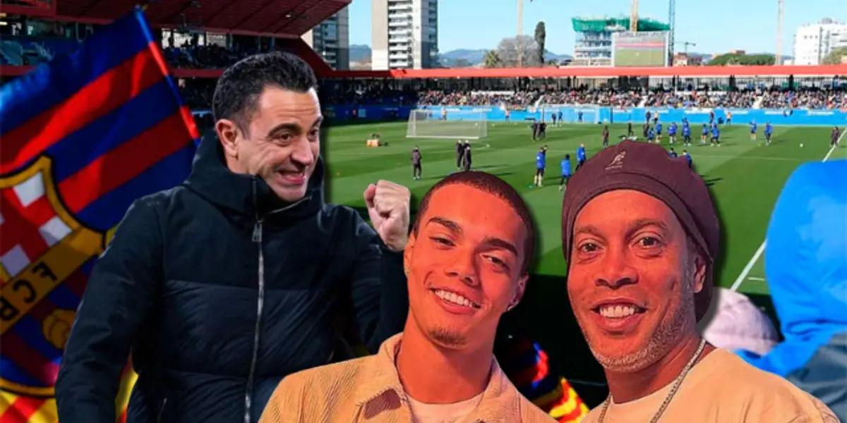 Xavi llevó al hijo de Ronaldinho al 1er equipo y mira contra quién se enfrentó