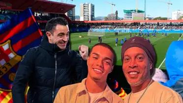 Xavi llevó al hijo de Ronaldinho al 1er equipo y mira contra quién se enfrentó