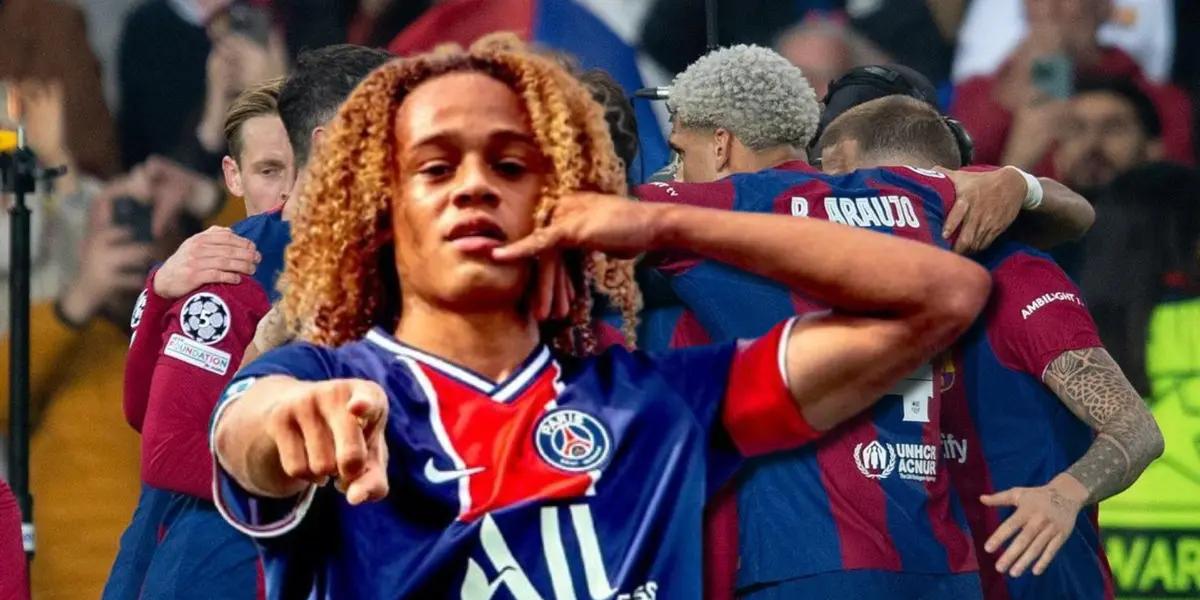 Xavi Simons y jugadores del FC Barcelona