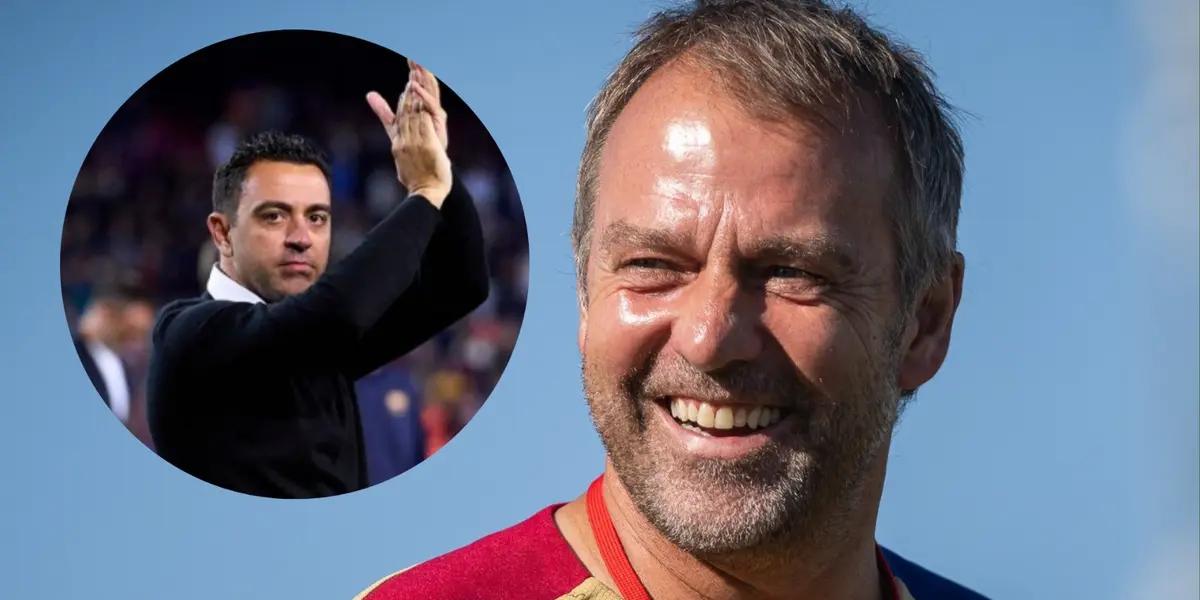 Xavi y Flick. Foto: redes de Xavi y Barcelona.