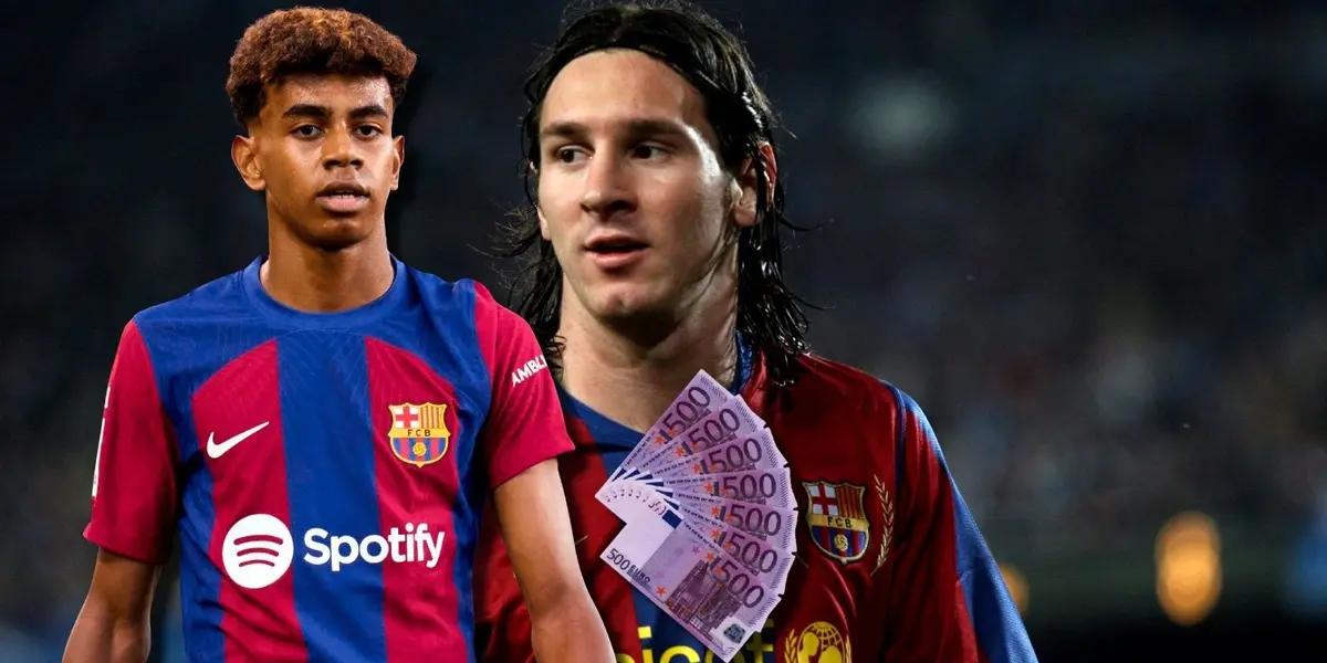 Yamal es la nueva promesa del FC Barcelona, como en su momento fue Lionel Messi y mira la diferencia e salarios