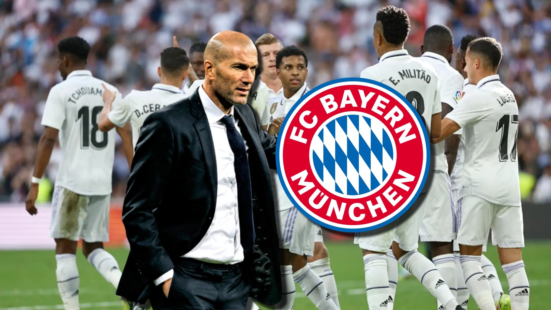 Zinedine Zidane y jugadores del Real Madrid celebrando un gol