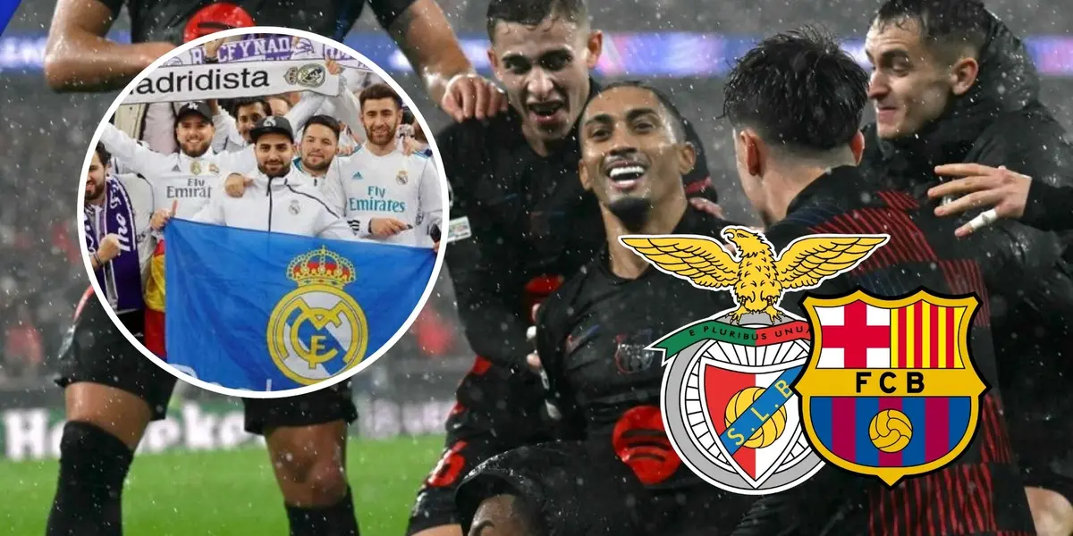 La reacción de los hinchas del Madrid tras ver que no dieron un penal al Benfica y favorecieron al Barça